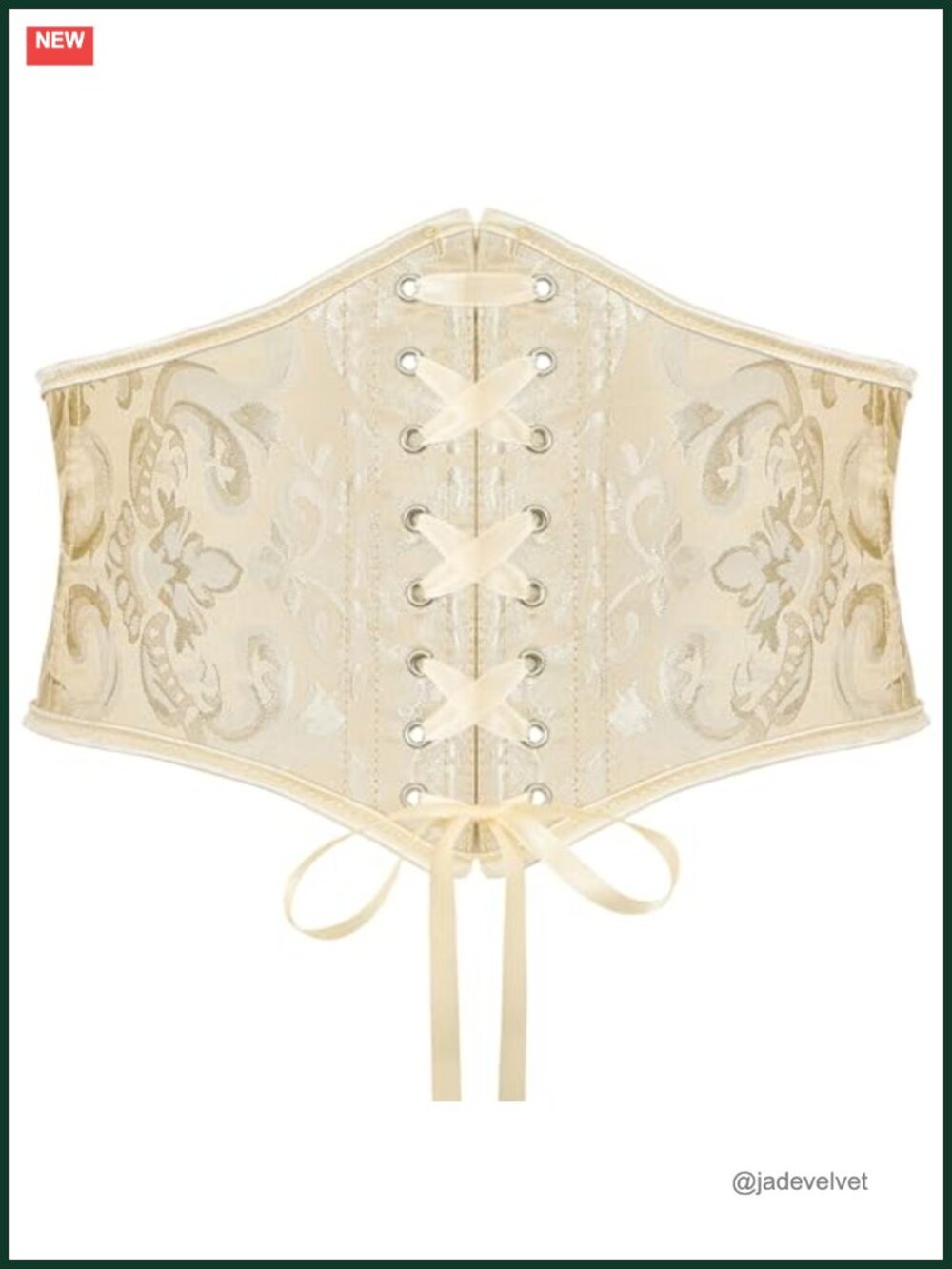 Jacquard Corset Belt Waspie Lace Up Underbust Bustier